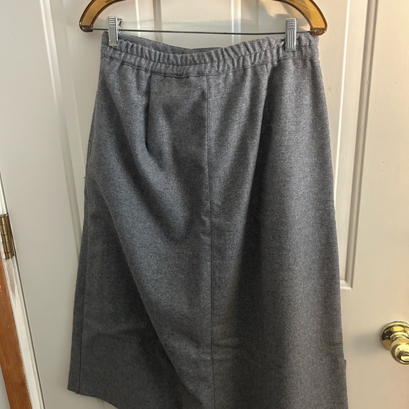 Gray Midi A-Line Wool Skirt - Picture 4 of 5